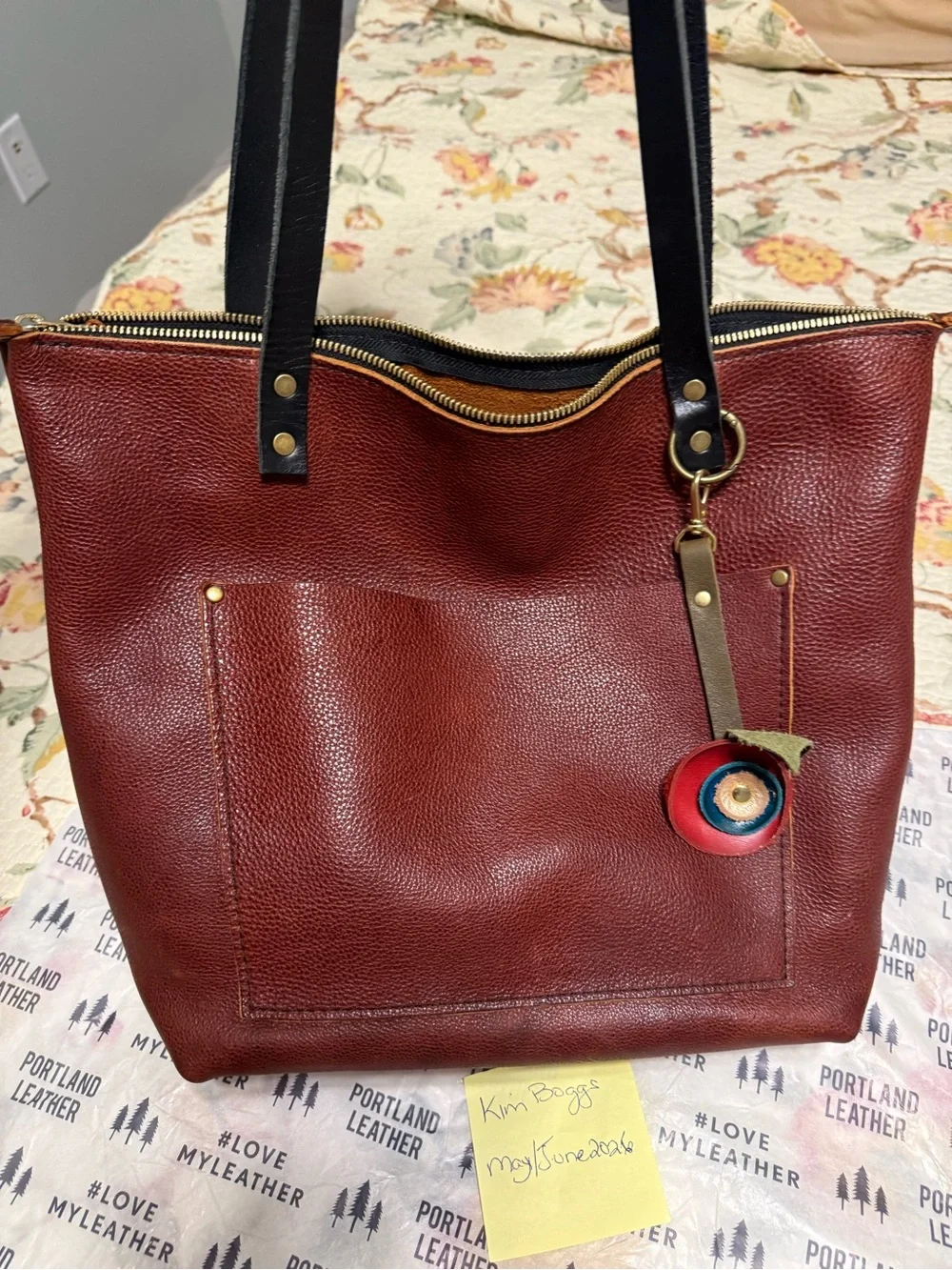 Portland Leather Goods Medium Zip Tote - Nutmeg - Picture 2 of 6